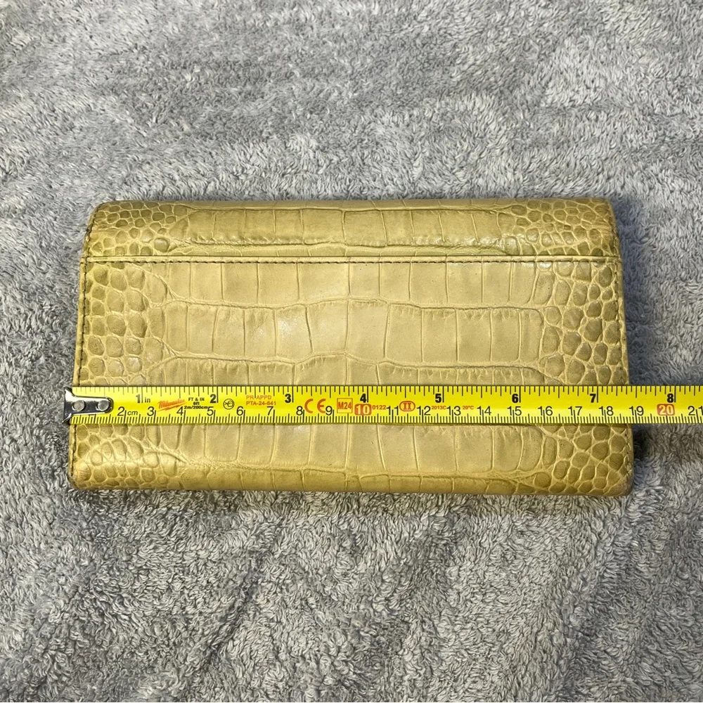 Lauren Ralph Lauren croc embossed wallet green yellow with insert